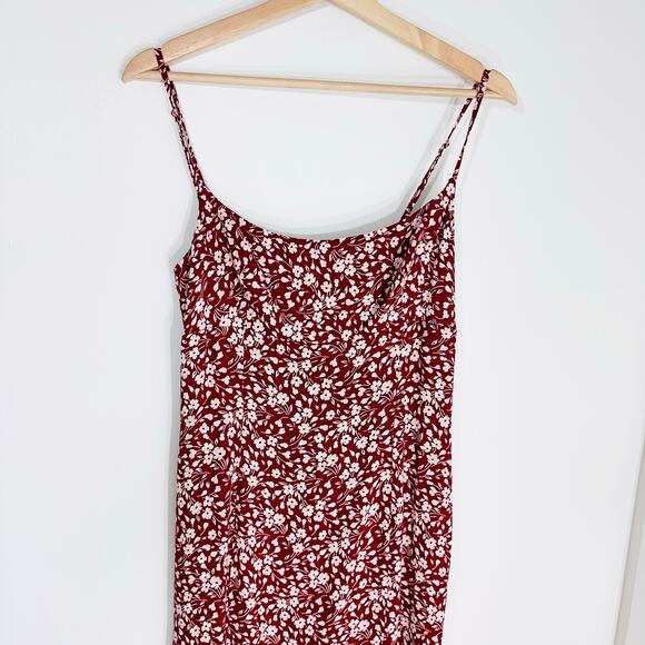 Reformation Liya Dress Flower Girl Midi Spaghetti Strap | Red Floral | SZ 8 - Picture 7 of 13